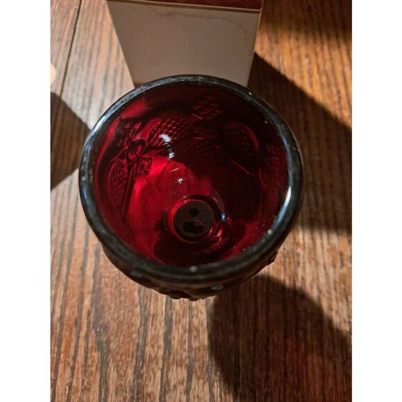Vintage Avon Ruby Red Cape Cod Wine Goblet Candelette Holder Bayberry Scent - Picture 5 of 9